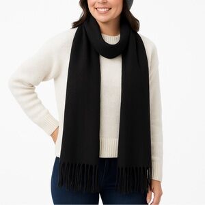 Style & Co Solid Fringe-Trim Scarf – Black – NWT MSRP $25